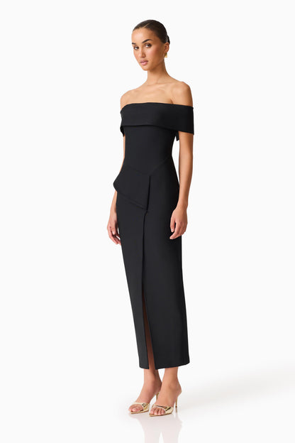 Celia Off The Shoulder Gown in Black