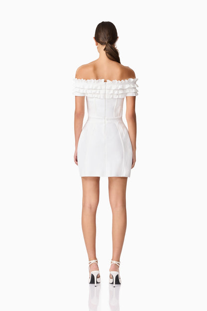 Sonya Off The Shoulder Mini Dress in White