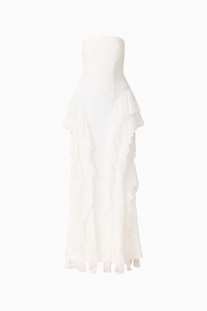 Amelina Strapless Gown in White