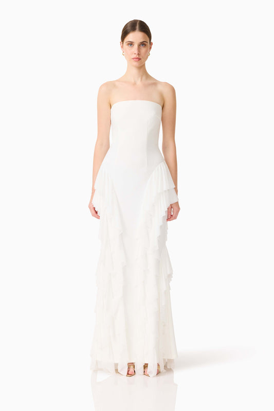 Amelina Strapless Gown in White