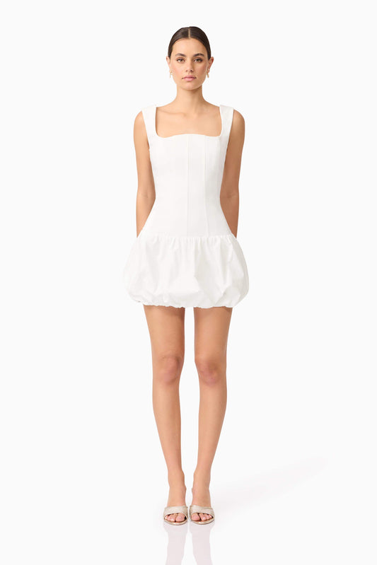 Ingrid Bubble Mini Dress in White