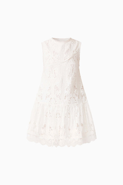 Giovanna Shift Mini Dress in White