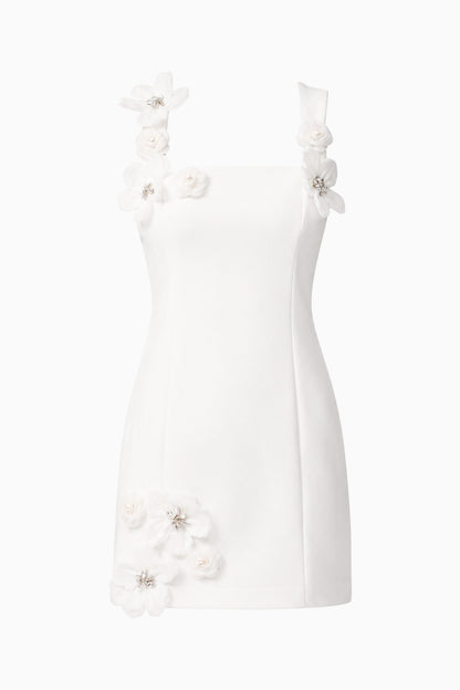 Chantelle Floral Mini Dress in White