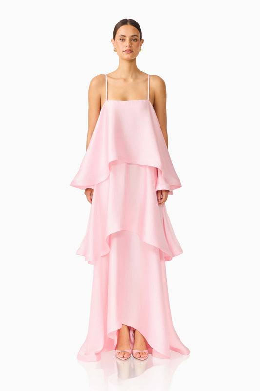 Tilly Tiered Maxi Dress in Blush Pink