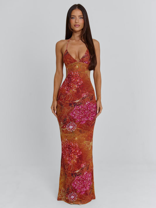ESMERALDA MAXI DRESS GOLDEN CRYSTAL
