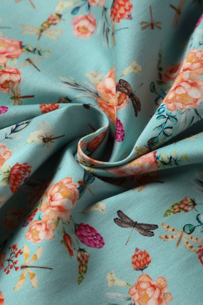 Penelope Mint Green Floral Shirt Dress