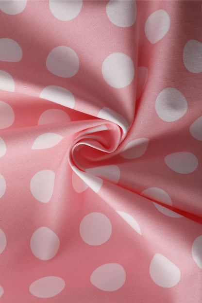 Mollie Light Pink Polka Dot Full Circle Shirt Dress