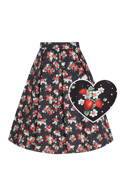 Carolyn Rockabilly Strawberry A-line Skirt