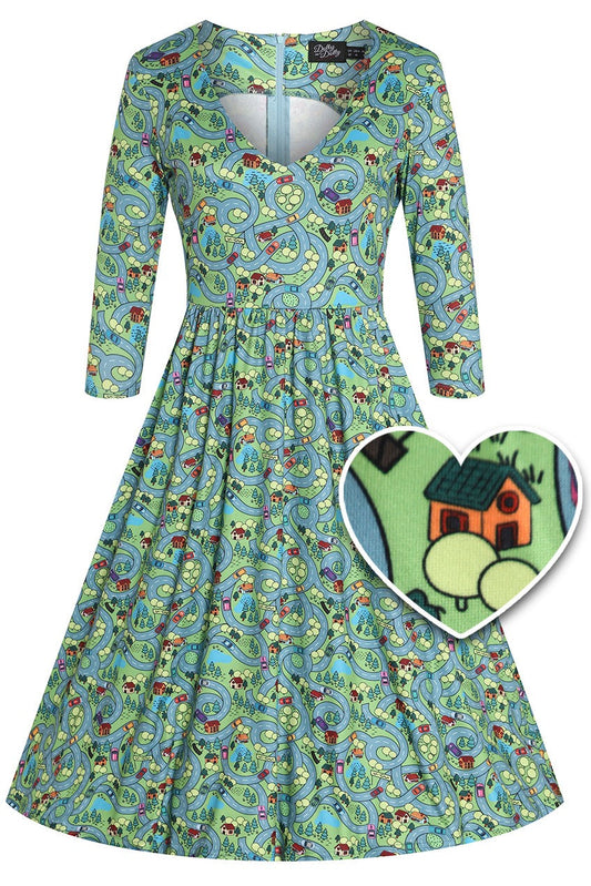 Billie Car Race Track Long Sleeved Dress