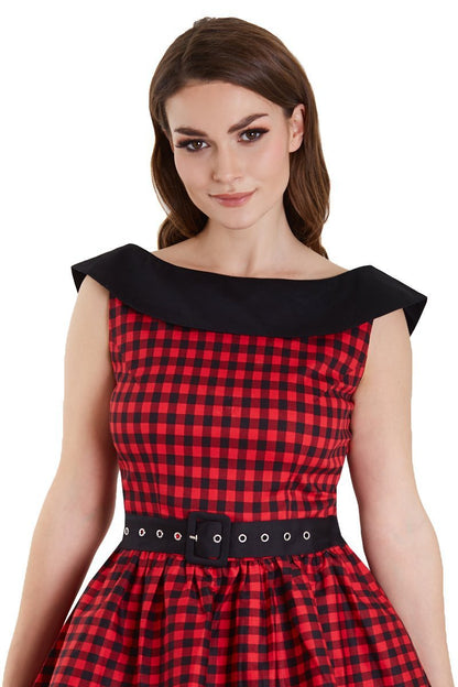 Cindy Full Circle Dress in Red Checkered