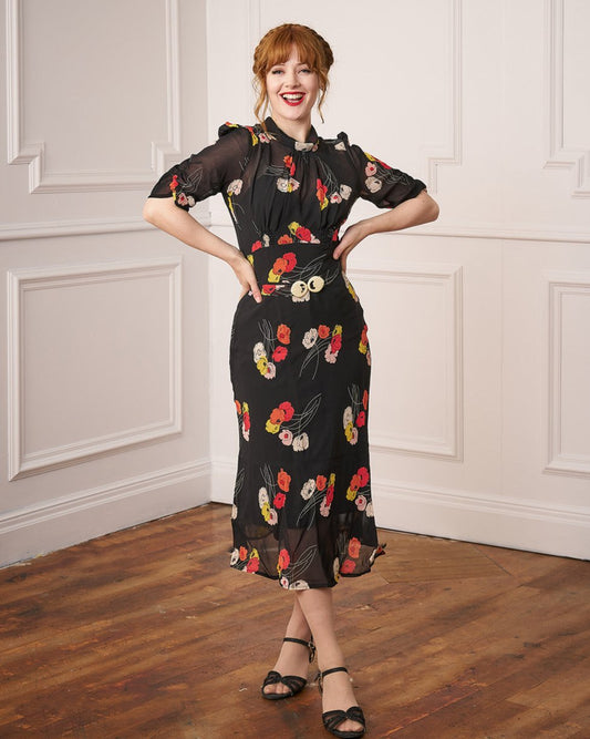 1930s Loretta Bias Dress - Poppy