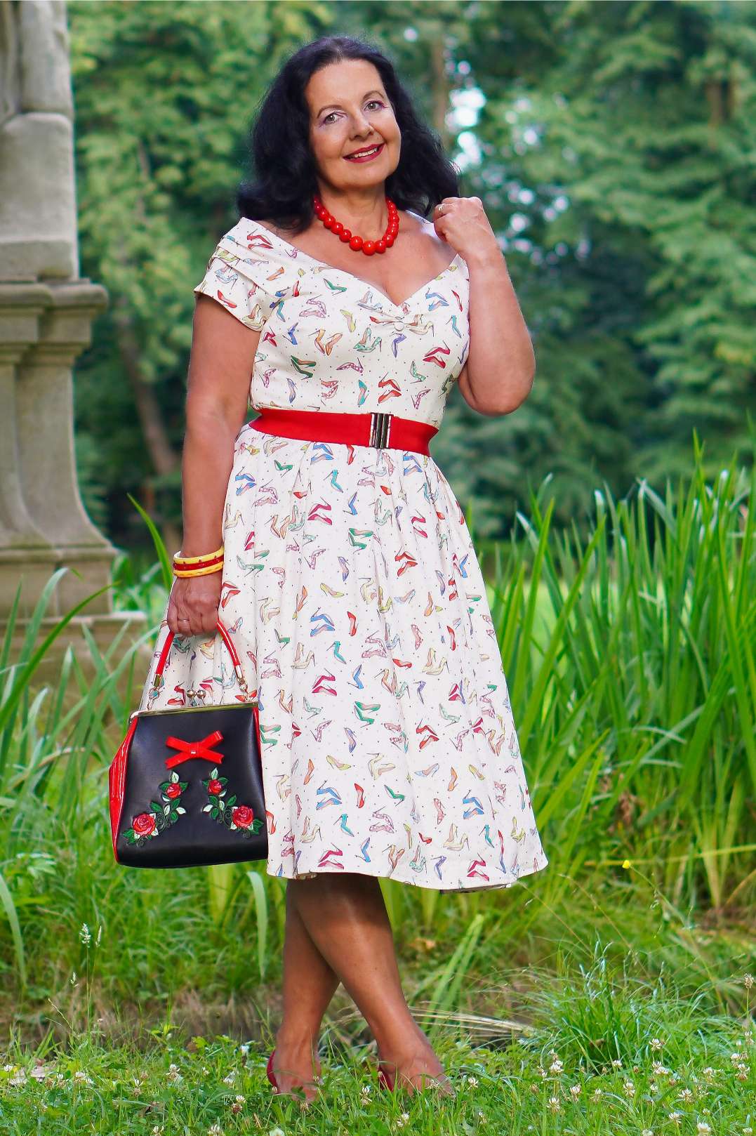 Lily Stiletto Print Off Shoulder Dress