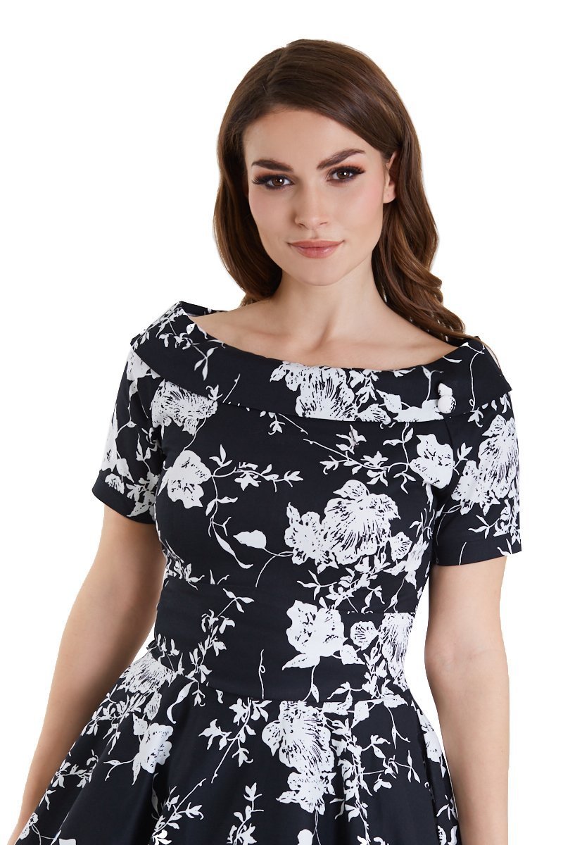 Darlene Monochrome Floral Swing Dress