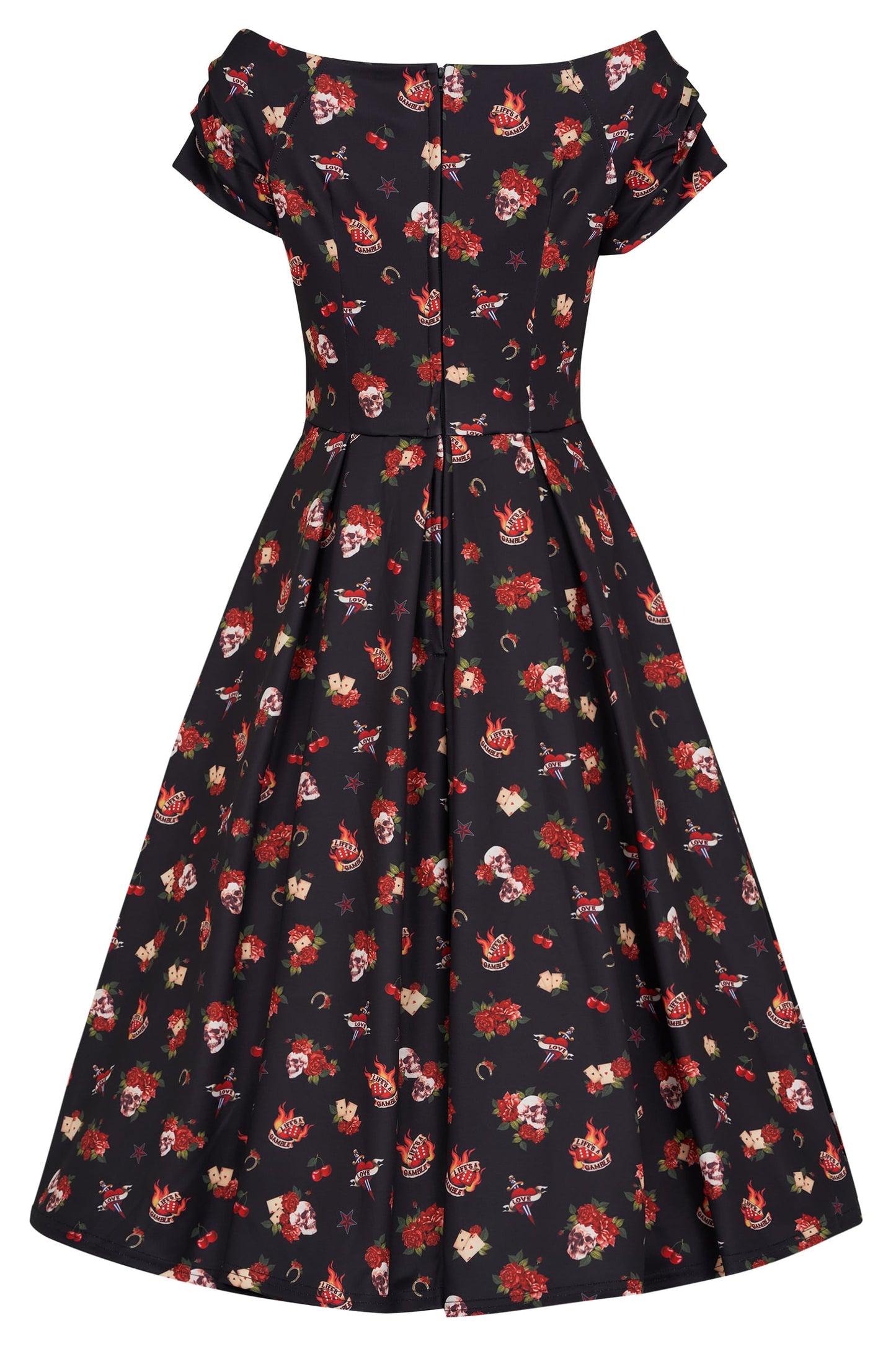 Lily Off Shoulder Rockabilly Circle Dress