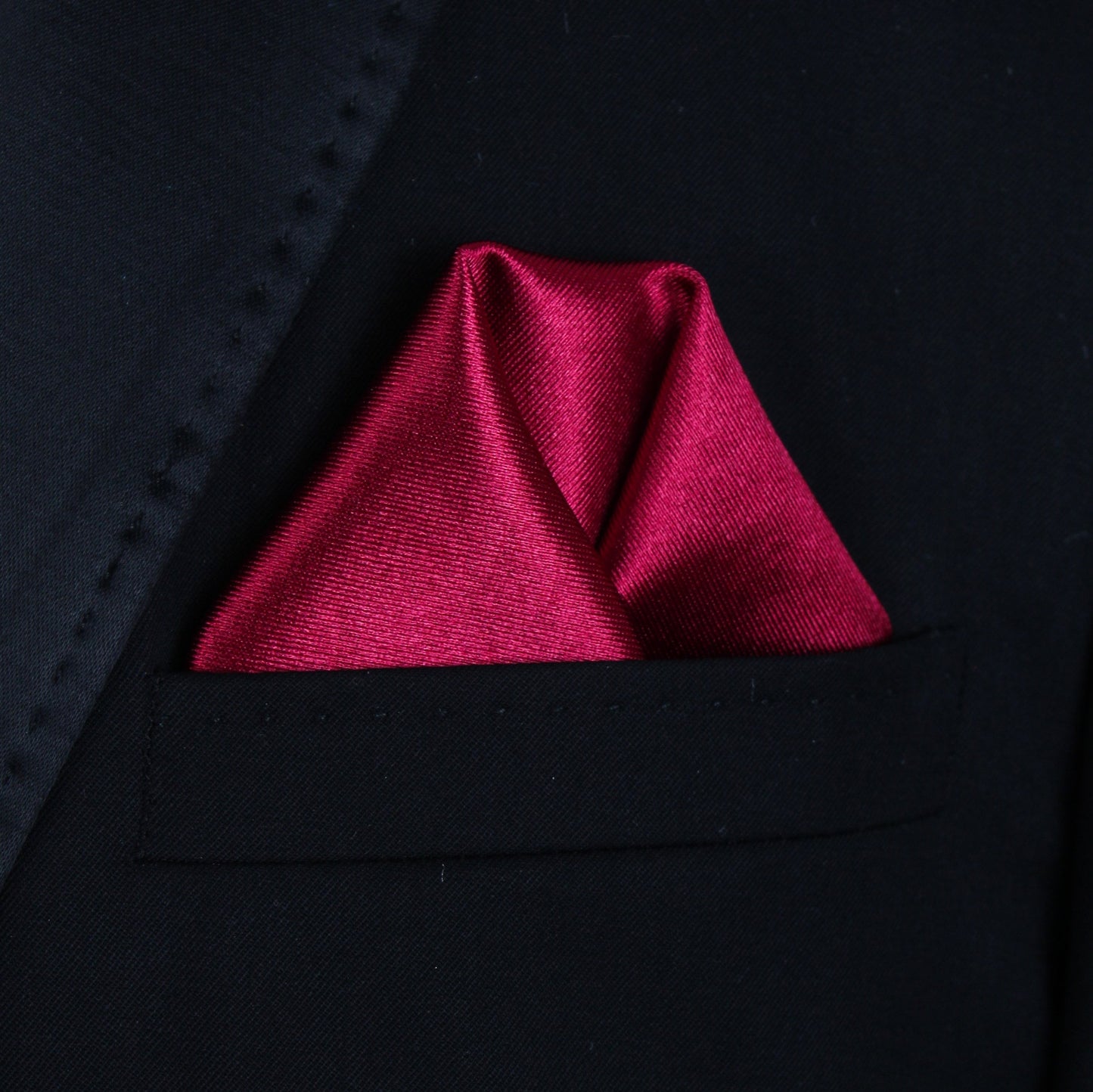 Pocket Square | Ruby Thick Satin #83