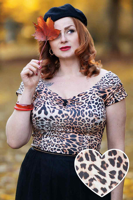 Lilian Off Shoulder Leopard Print Top
