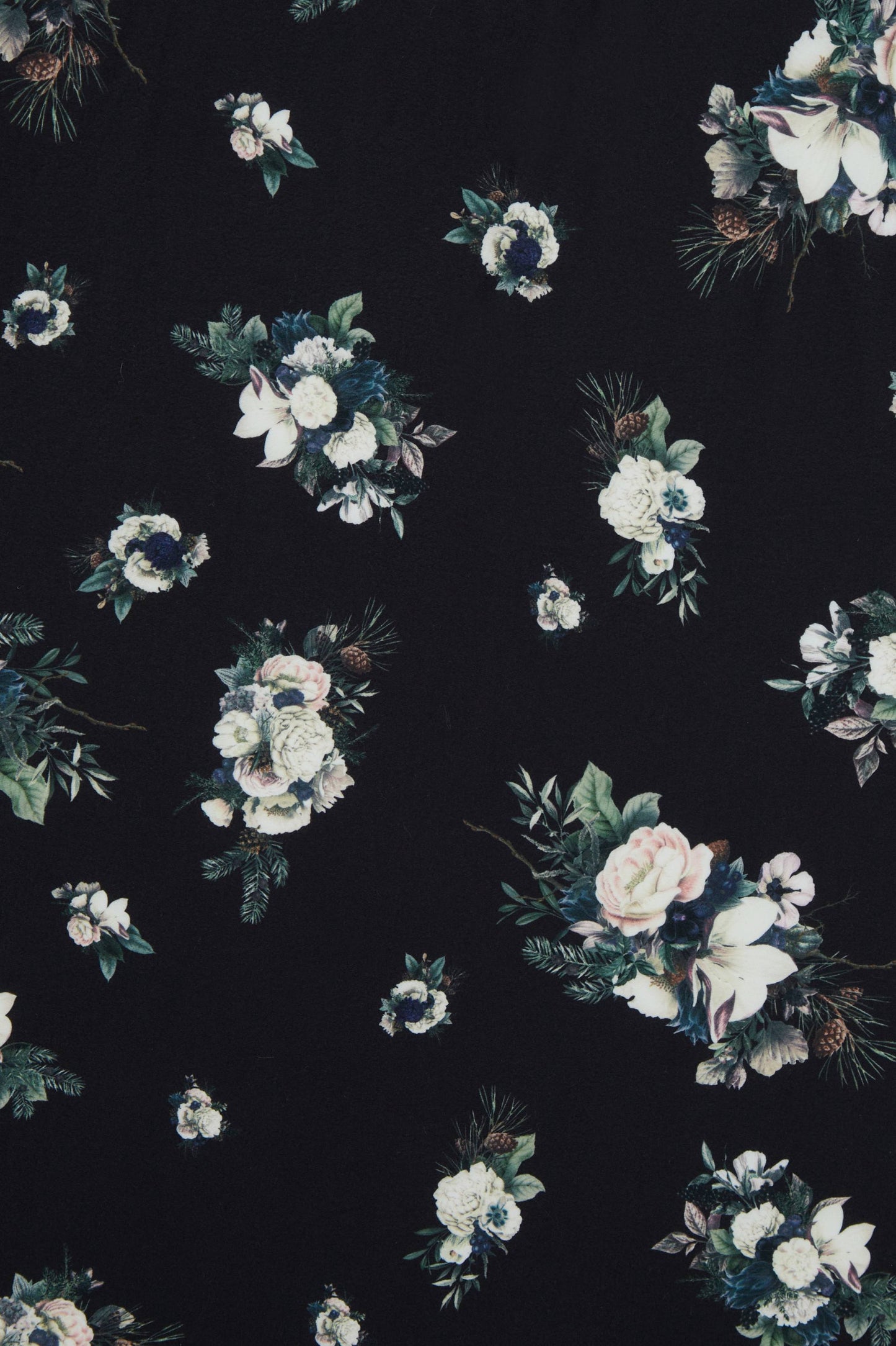 Brenda Black Floral Flared Dress