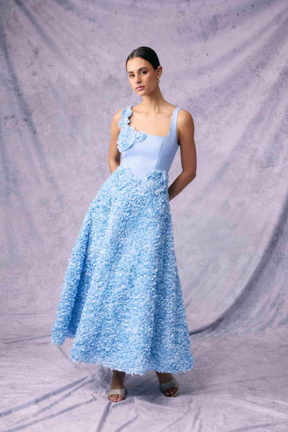 Kaia Floral Maxi Dress in Blue