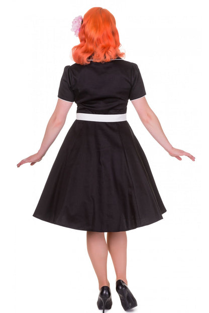 Penelope Retro Diner Black Shirt Dress
