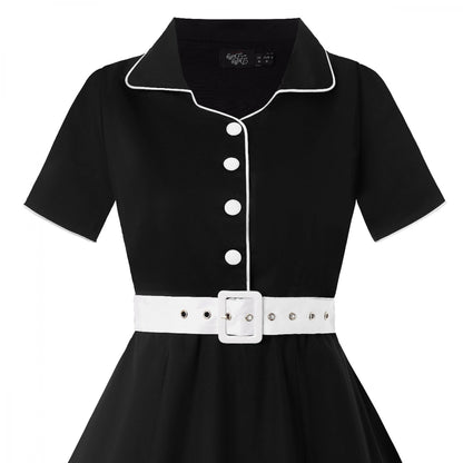 Penelope Retro Diner Black Shirt Dress