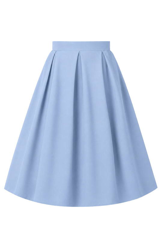 Aisley Powder Blue Pleated Skirt