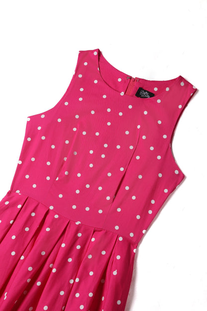 Lola 50's Retro Swing Dress in Hot Pink