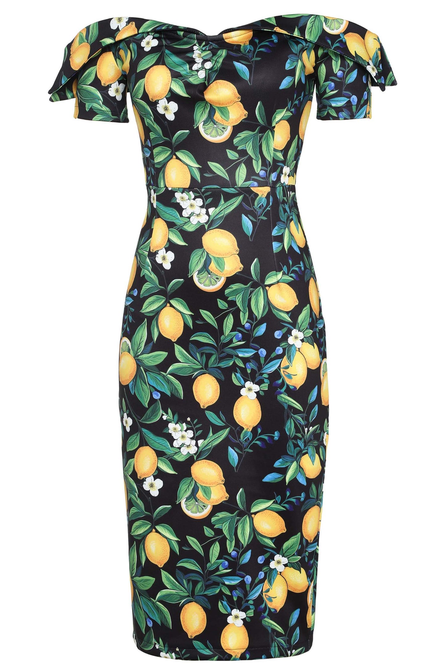 Monroe Black Lemon Pencil Dress