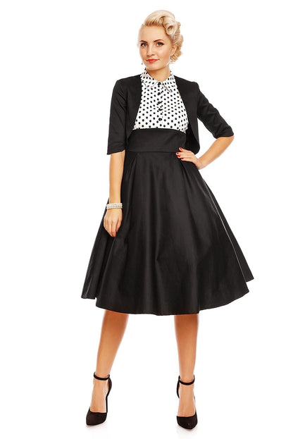Lisa Polka Dot Shirt Dress in White and Black