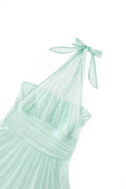 Dorothea Light Green Halter Dress