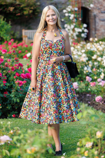Daisy Pop Art Halter Dress