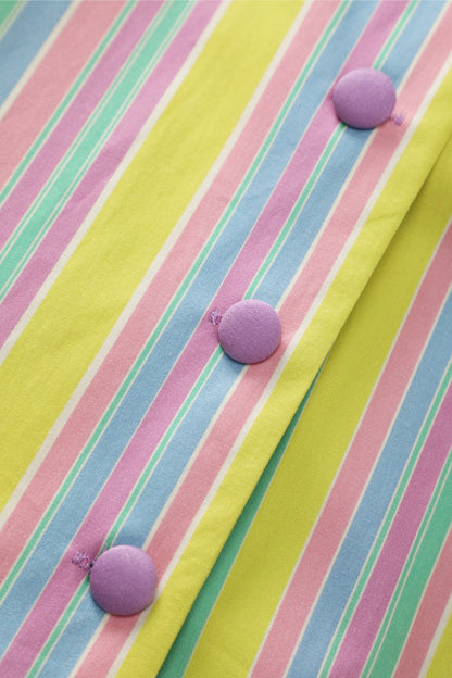 Mollie Lilac Striped Full Circle Shirt Dress