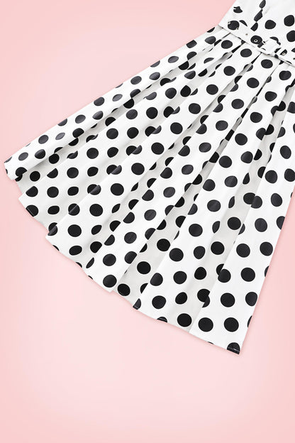 Helen White Polka Dot Cotton Midi Dress