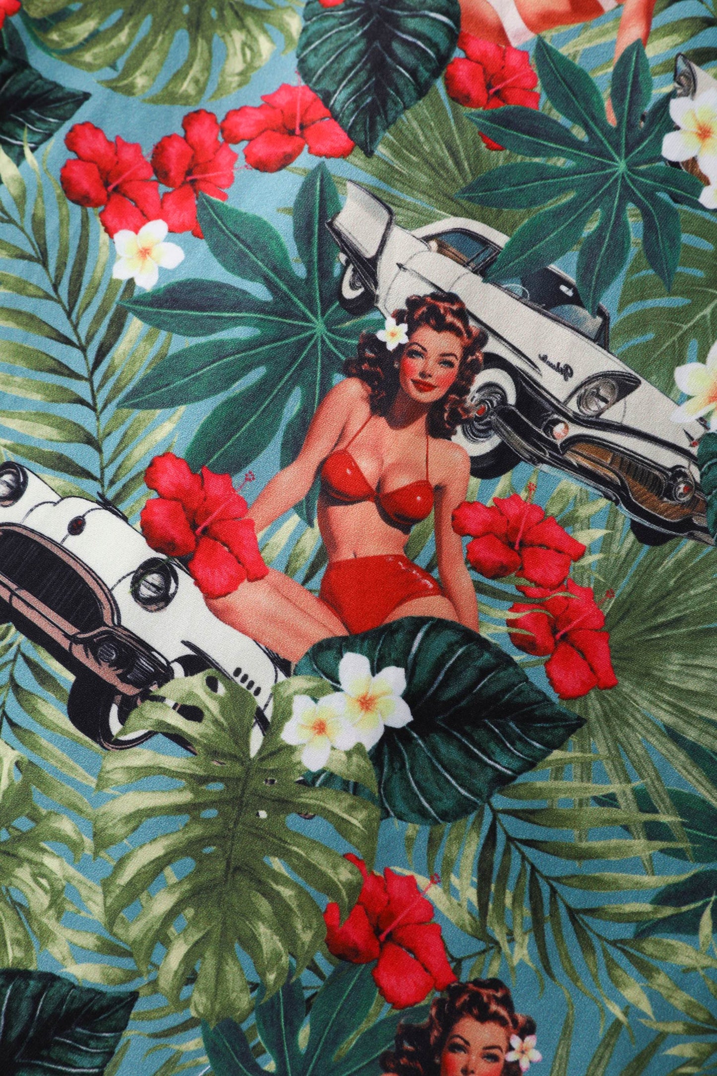 Matilda Hawaiian Pinup Girl Wrap Dress