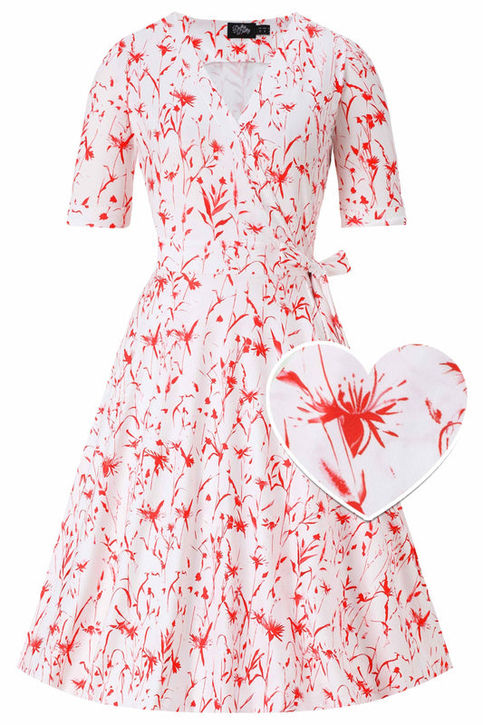 Matilda Meadow Wrap Dress in White