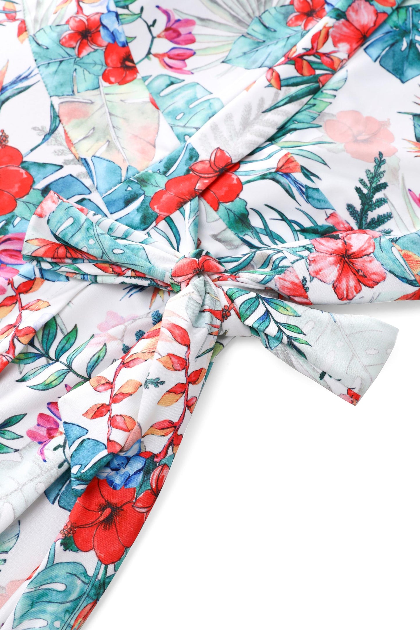 Matilda Tropical Hibiscus Wrap Dress in White