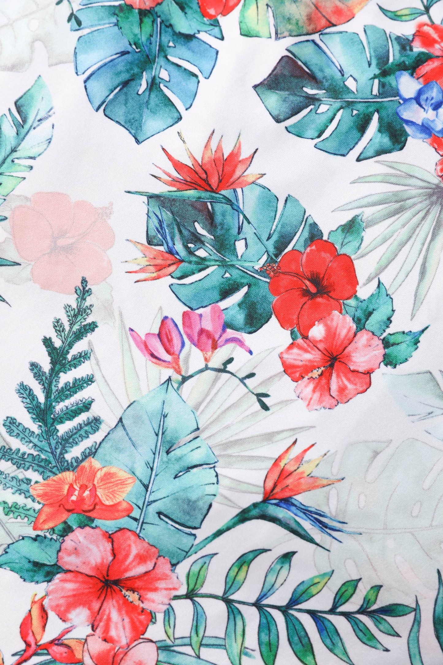 Matilda Tropical Hibiscus Wrap Dress in White