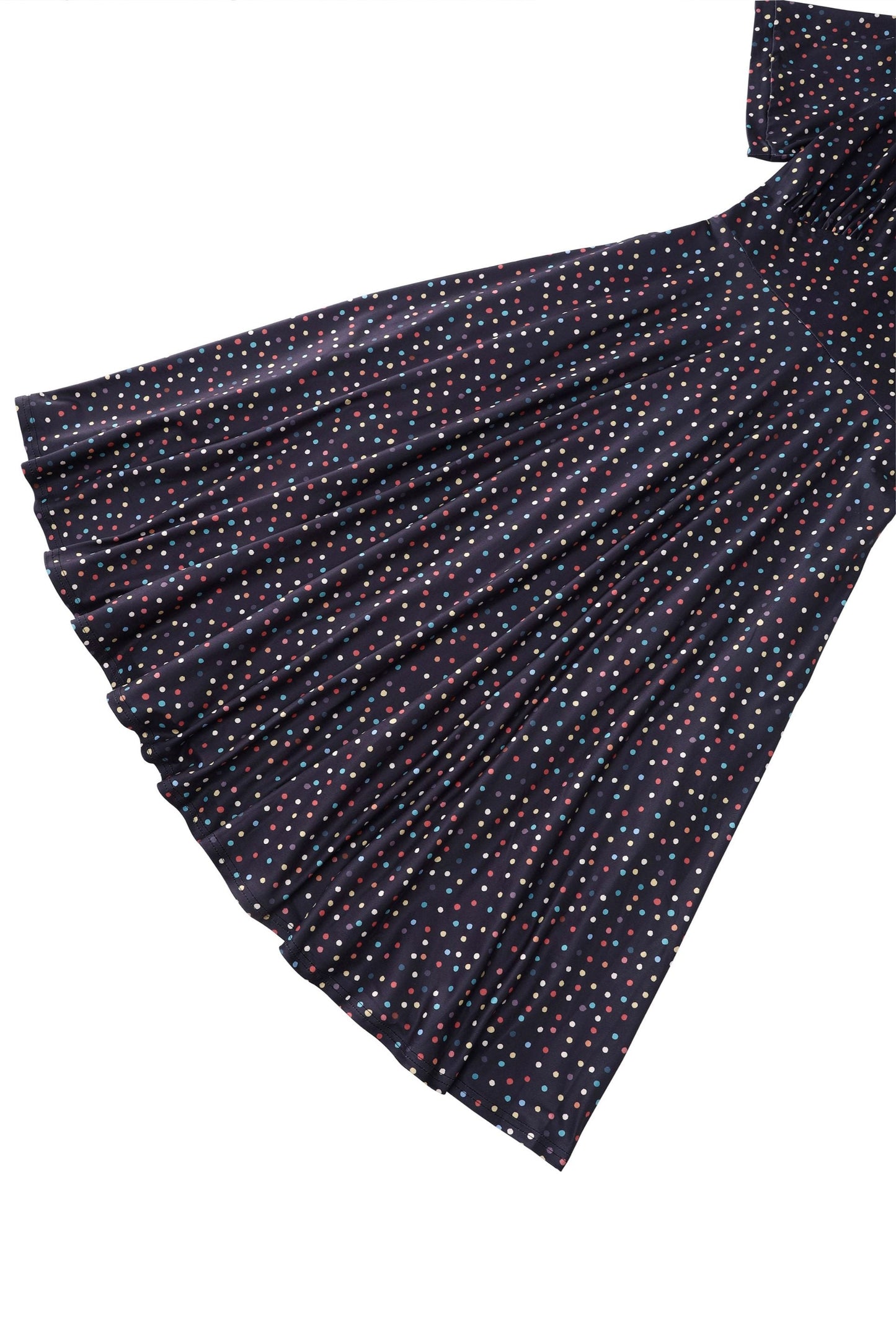 Julia 40s Polka Dot Midi Dress In Black