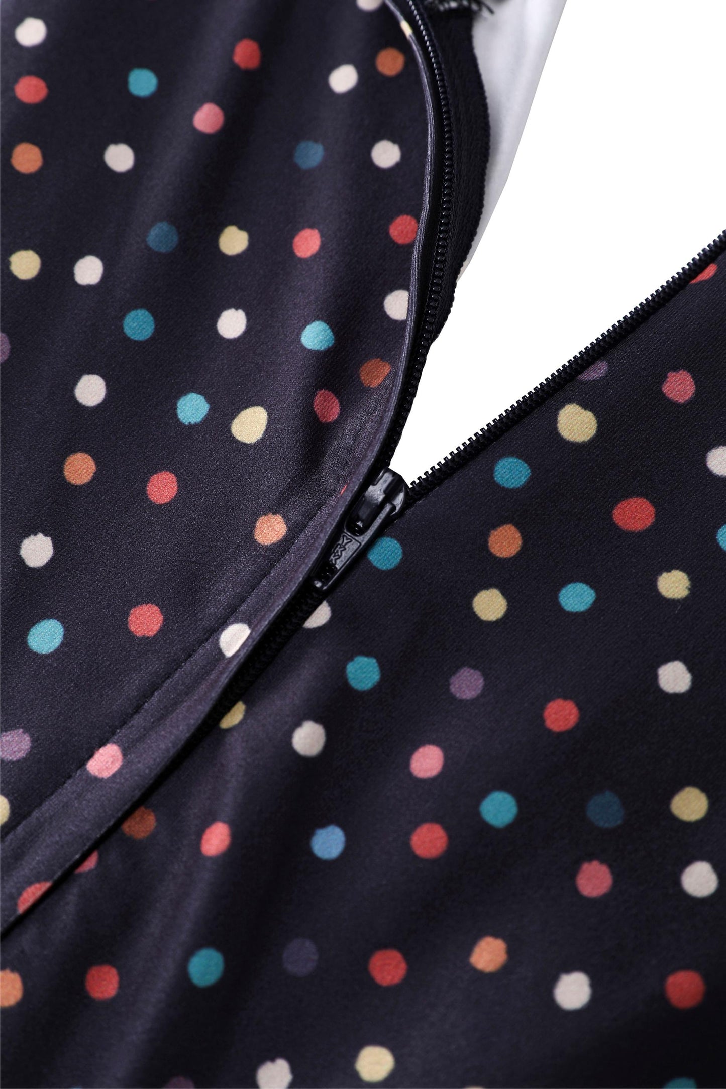 Julia 40s Polka Dot Midi Dress In Black