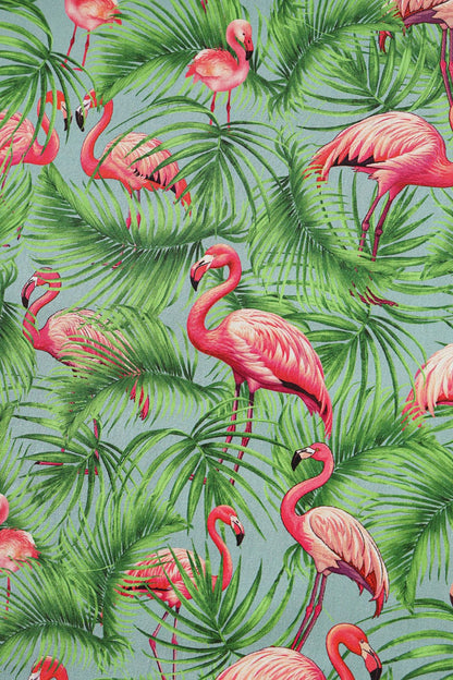 Ophelia Flamingo Midi Dress In Blue