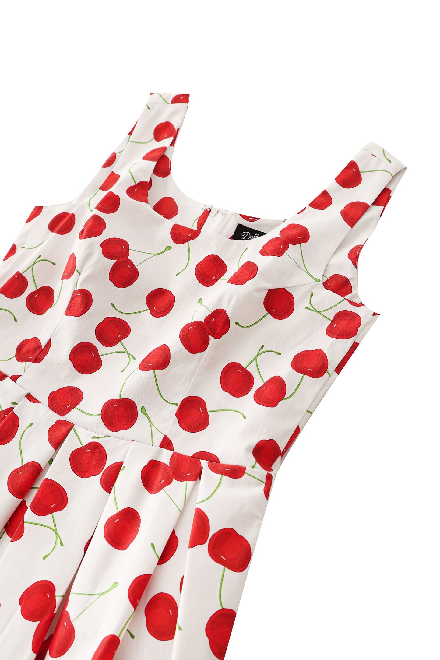 Ophelia Pinup Style Red Cherry Midi Dress