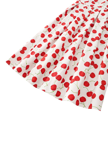 Ophelia Pinup Style Red Cherry Midi Dress
