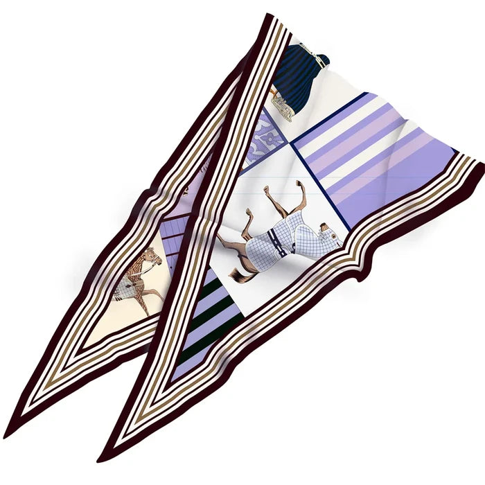 Adrina Purple Silk Diamond Scarf