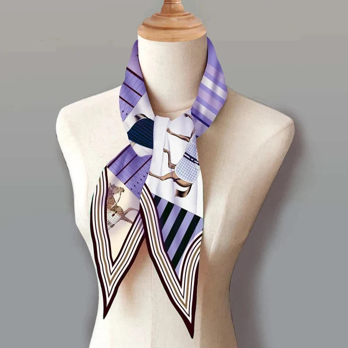 Adrina Purple Silk Diamond Scarf
