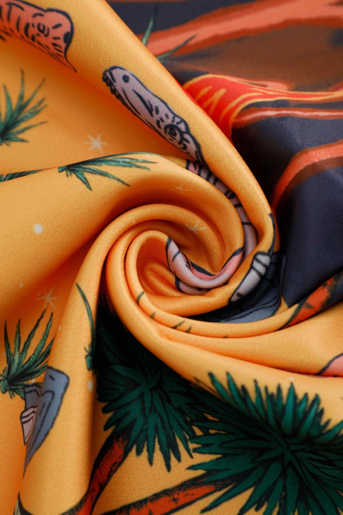 Aisley Dinosaur Extinction Pleated Midi Skirt