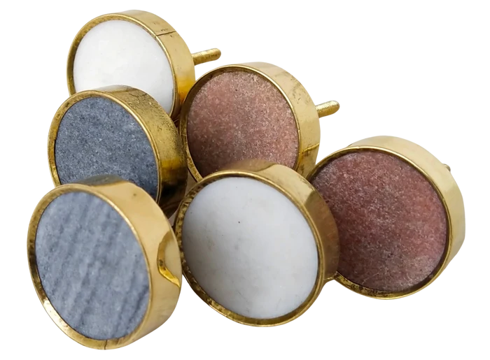 Alice Stone Brass Knobs