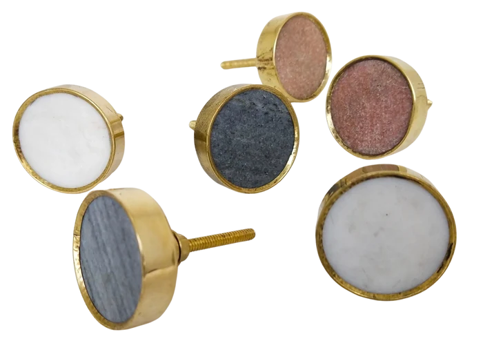 Alice Stone Brass Knobs