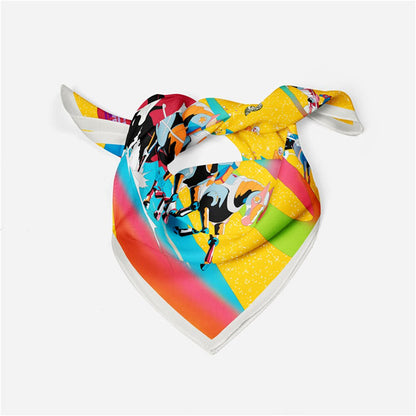 Alma Yellow Silk Scarf / 53cm