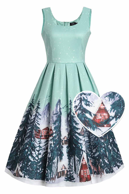 Amanda Alpine Forest Flared Dress
