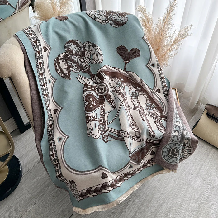 Amalie Pashmina Scarf Blue