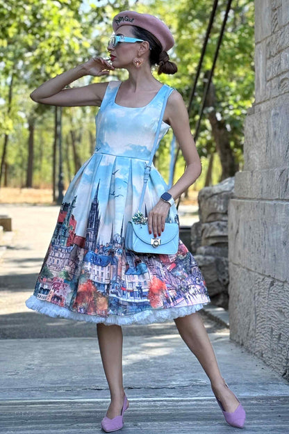 Amanda Edinburgh Scotland Skyline Swing Dress
